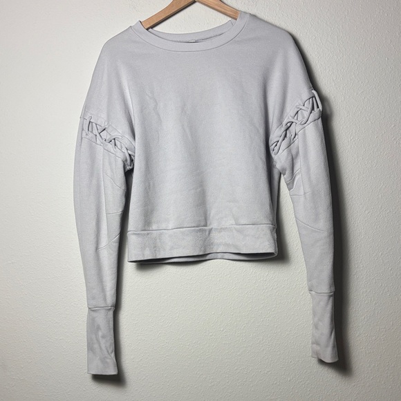 ALO Yoga Tops - Alo Yoga Hook Up Sweatshirt Dove Gray